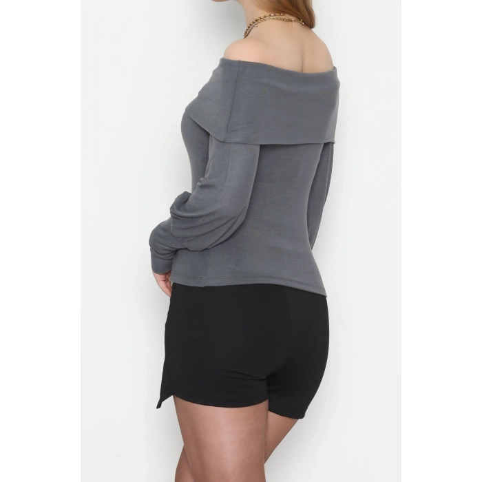 Buzzy Madonna Yaka Bluz Antrasit - 1003.2119.