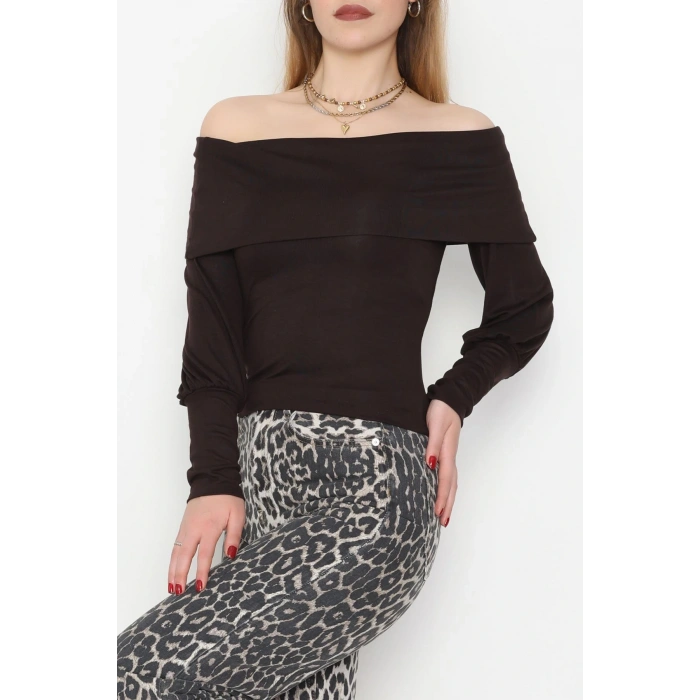 Buzzy Madonna Yaka Bluz Kahve - 1003.2119.