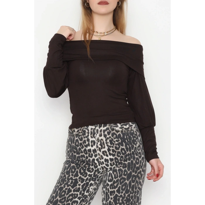 Buzzy Madonna Yaka Bluz Kahve - 1003.2119.