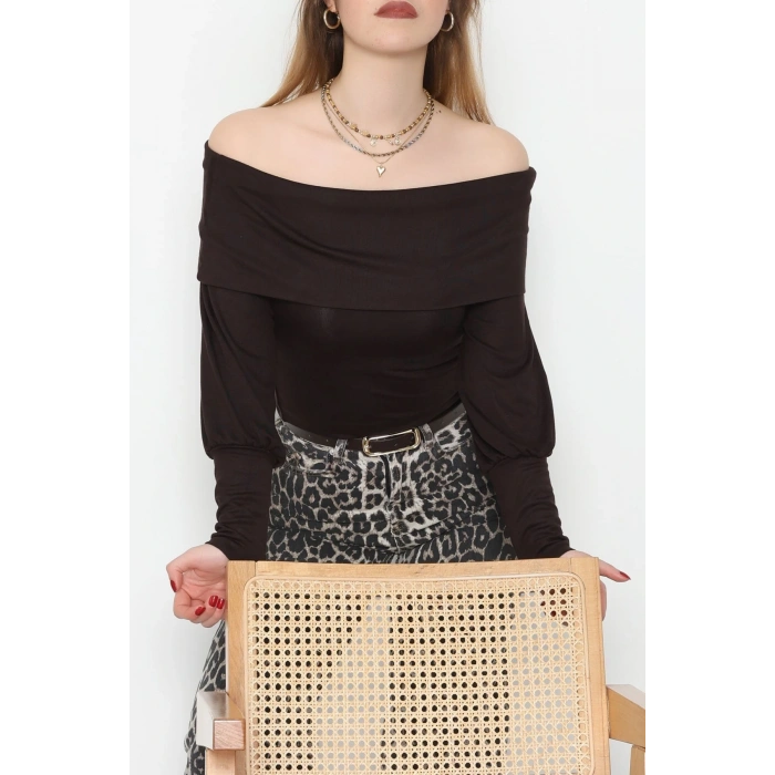 Buzzy Madonna Yaka Bluz Kahve - 1003.2119.