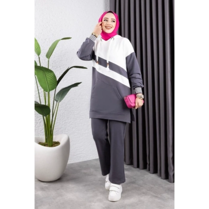 Çapraz Garnili Ribanalı Spor Takım ANTRASİT EKRU