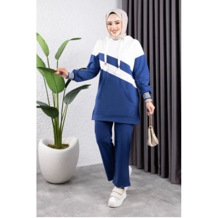 Çapraz Garnili Ribanalı Spor Takım İNDİGO EKRU