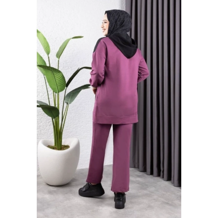 Çapraz Garnili Ribanalı Spor Takım KOYU LİLA SİYAH