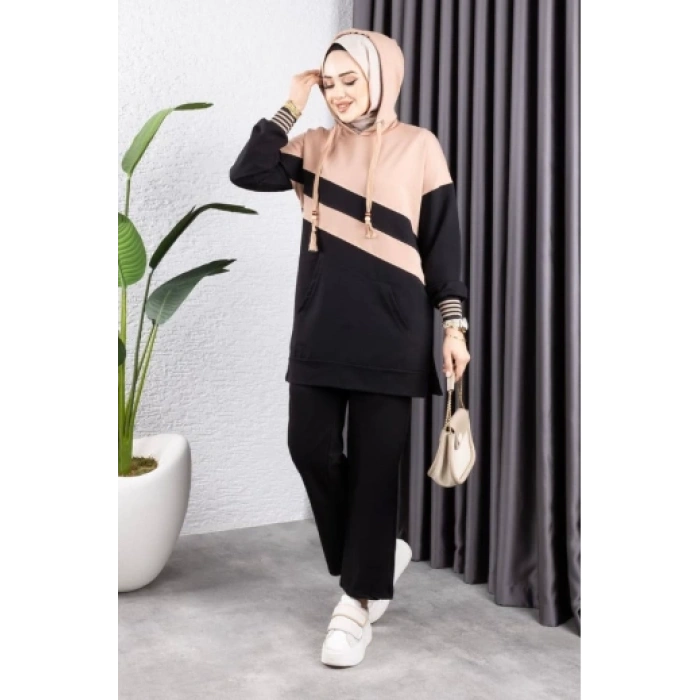 Çapraz Garnili Ribanalı Spor Takım SİYAH VİZON