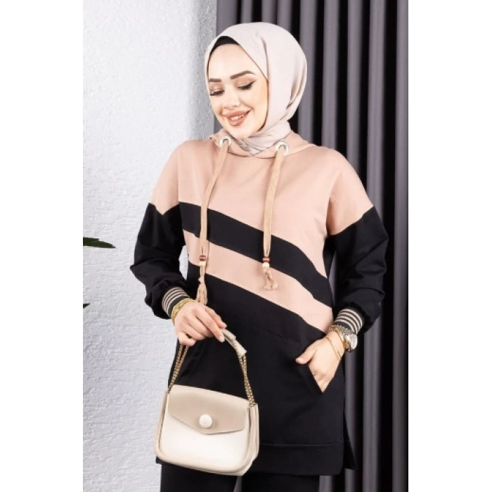 Çapraz Garnili Ribanalı Spor Takım SİYAH VİZON