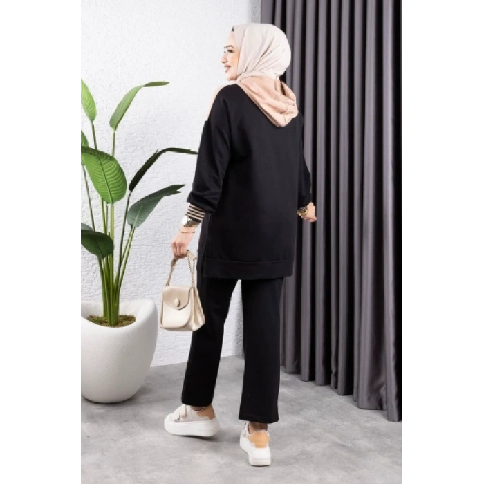 Çapraz Garnili Ribanalı Spor Takım SİYAH VİZON