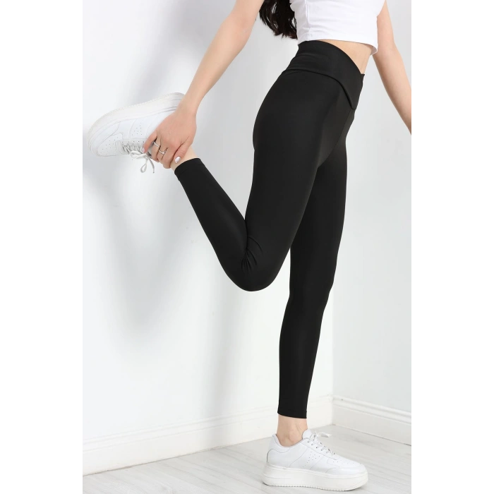 Çapraz Kemer Detaylı Dalgıç Tayt Siyah - 40144.1005.