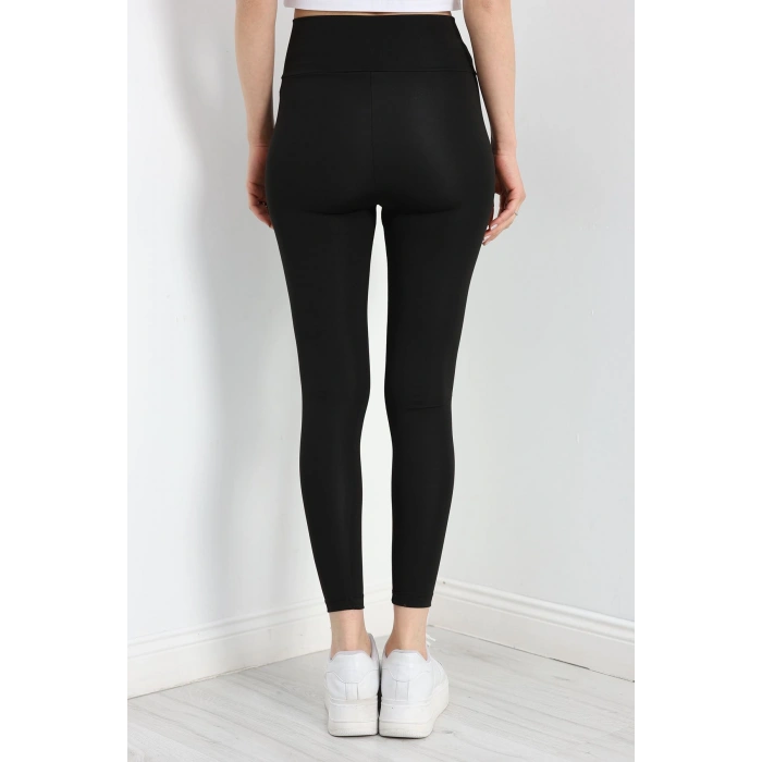 Çapraz Kemer Detaylı Dalgıç Tayt Siyah - 40144.1005.