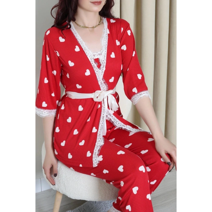 Cares 3Lü Pijama Takımı Kırmızıkalp - 162.1287.