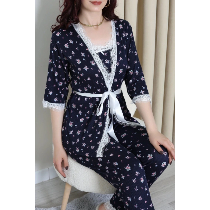 Cares 3Lü Pijama Takımı Laciçiçek - 162.1287.