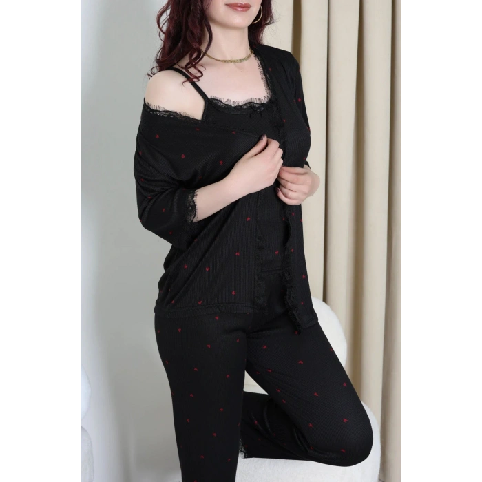 Cares 3Lü Pijama Takımı Siyahkalp - 162.1287.