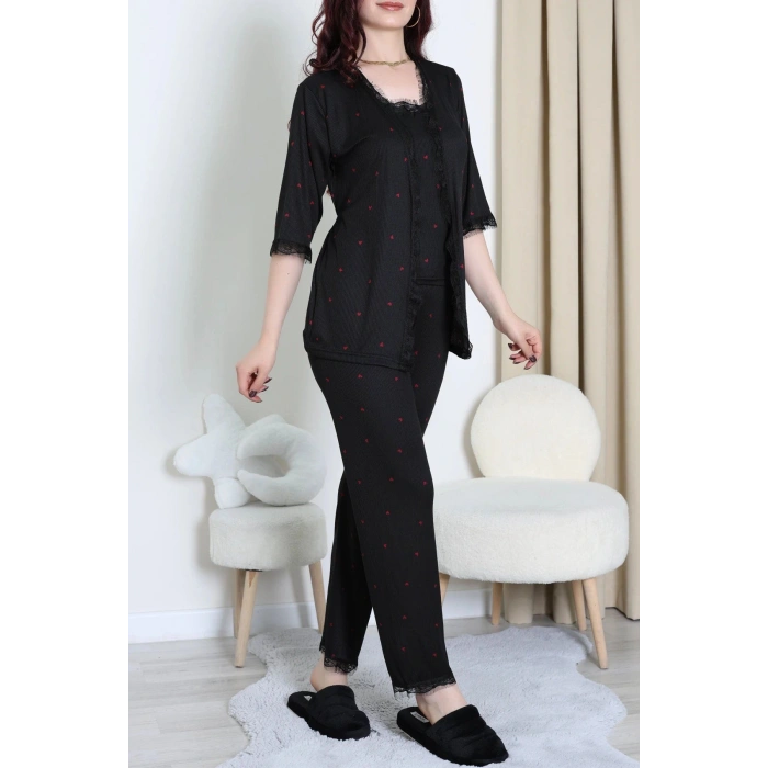 Cares 3Lü Pijama Takımı Siyahkalp - 162.1287.
