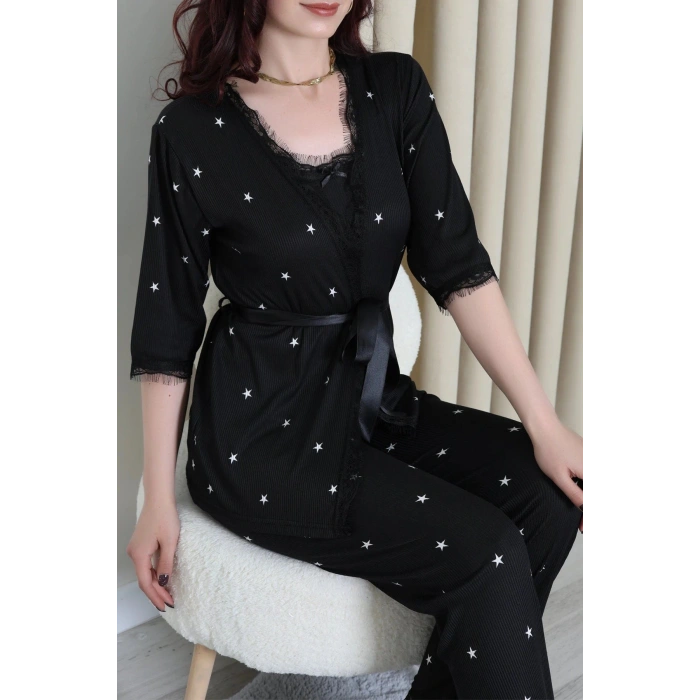 Cares 3Lü Pijama Takımı Siyahyıldız - 162.1287.