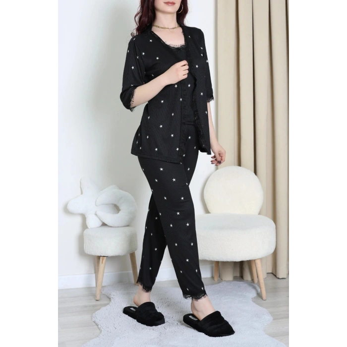 Cares 3Lü Pijama Takımı Siyahyıldız - 162.1287.