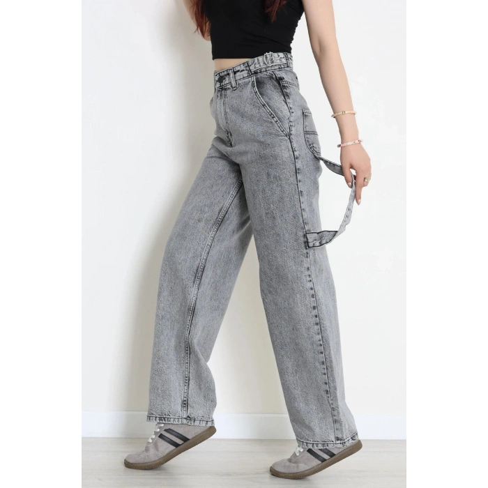 Carpenter Detaylı Baggy Kot Pantolon Gray - 32469.2001.