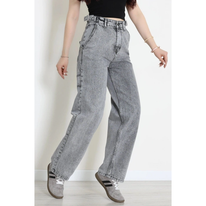 Carpenter Detaylı Baggy Kot Pantolon Gray - 32469.2001.