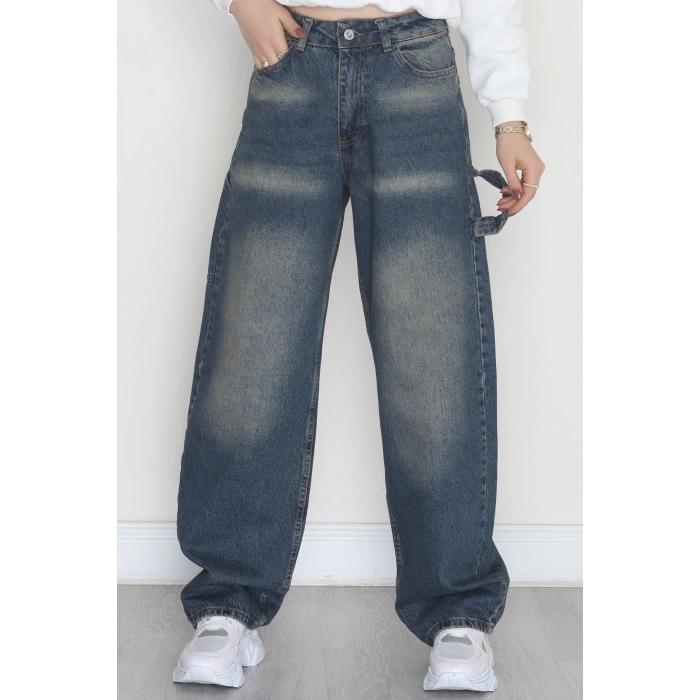 Carpenter Detaylı Baggy Kot Pantolon Tintyıkama - 40087.1184.