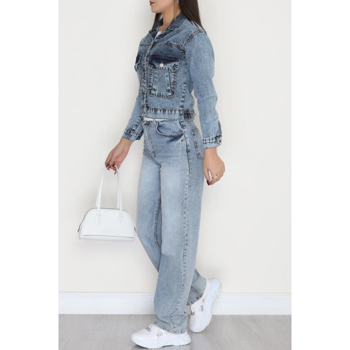 Cep Detay Kot Ceket Açıkmavi - 42680.1836.