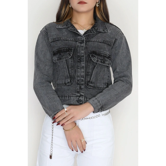 Cep Detay Kot Ceket Füme - 42680.1836.