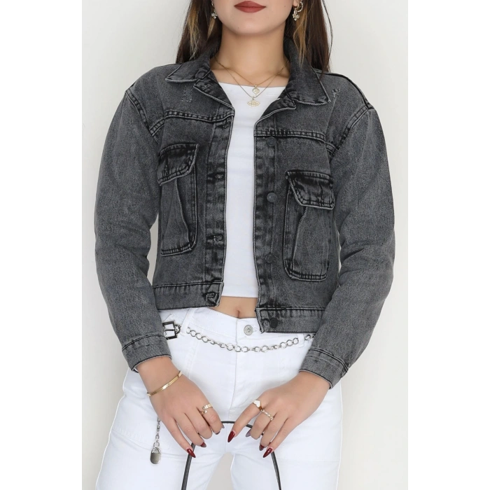 Cep Detay Kot Ceket Füme - 42680.1836.