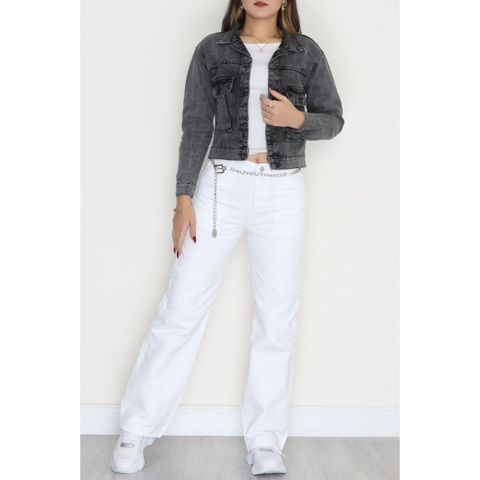 Cep Detay Kot Ceket Füme - 42680.1836.