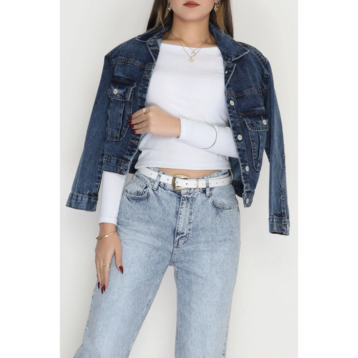 Cep Detay Kot Ceket Mavi - 42680.1836.