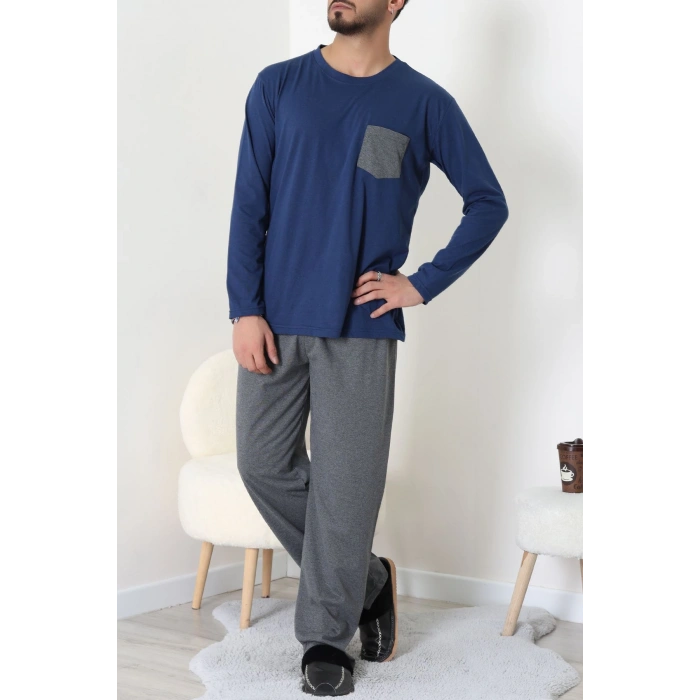 Cep Detay Süprem Erkek Pijama Takımı Lacivert - 42218.1048.