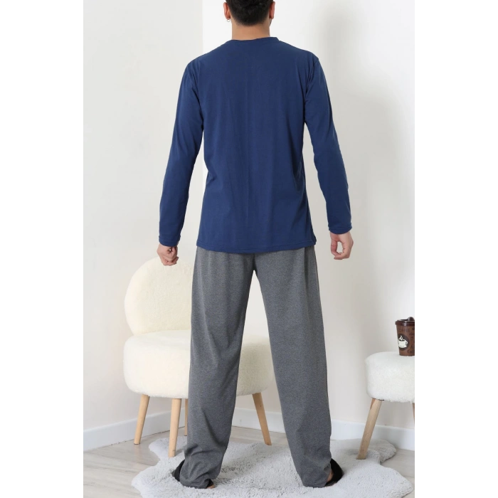 Cep Detay Süprem Erkek Pijama Takımı Lacivert - 42218.1048.