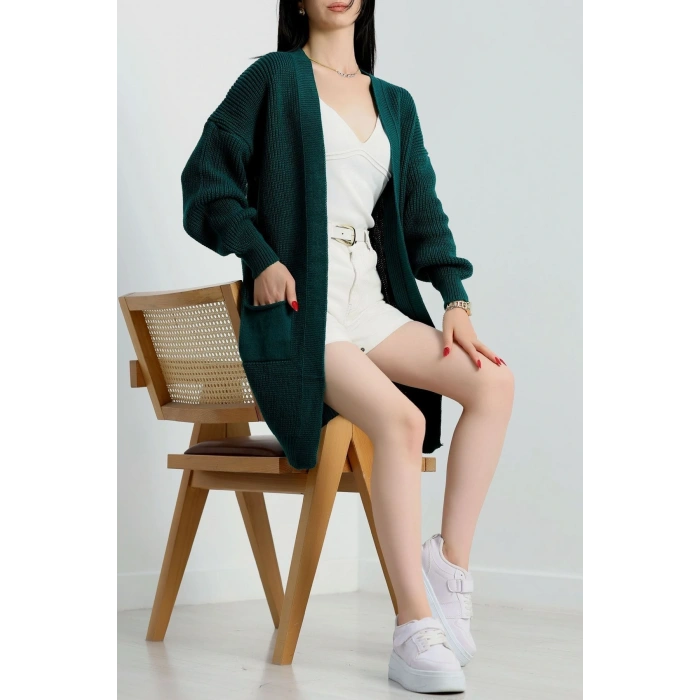 Cep Detaylı Triko Hırka Nefti - 436.1577.