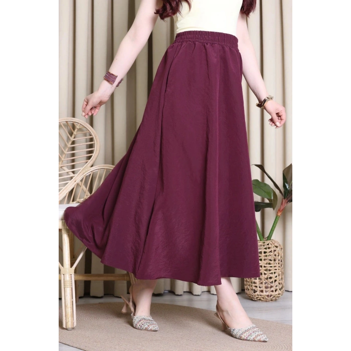 Cepli Dokuma Modal Paraşüt Etek Mürdüm - 71404.1837.