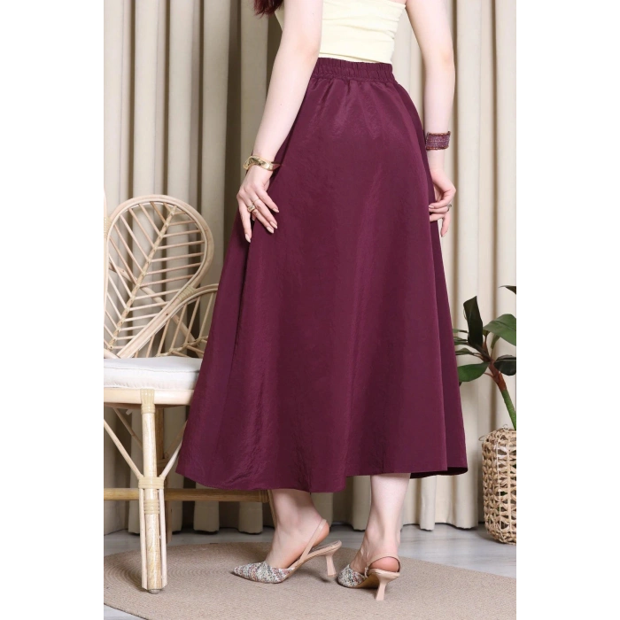 Cepli Dokuma Modal Paraşüt Etek Mürdüm - 71404.1837.