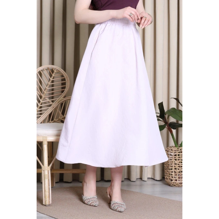 Cepli Dokuma Modal Paraşüt Etek Tozpembe - 71404.1837.