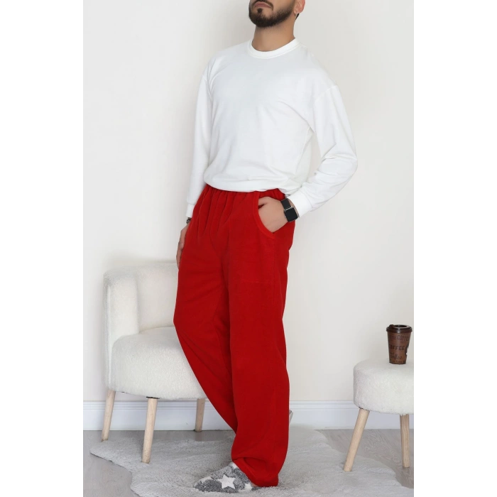 Cepli Polar Erkek Pijama Altı Kırmızı - 42736.1049.