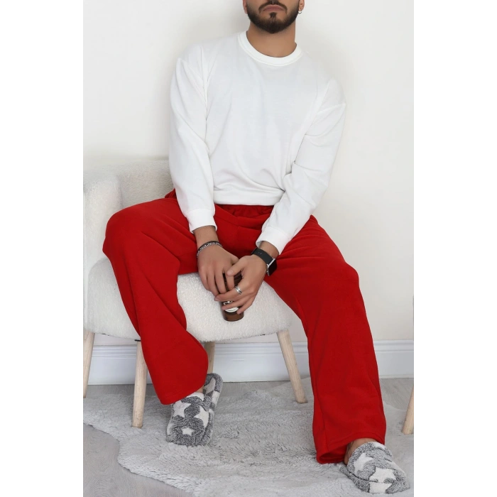 Cepli Polar Erkek Pijama Altı Kırmızı - 42736.1049.