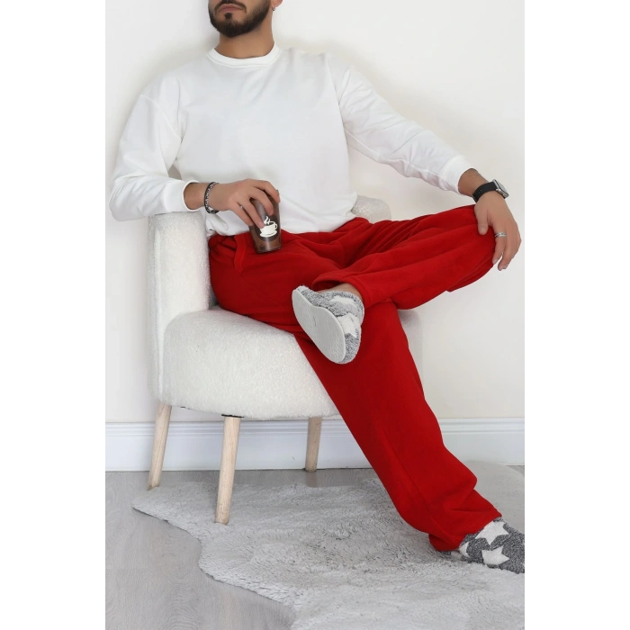 Cepli Polar Erkek Pijama Altı Kırmızı - 42736.1049.