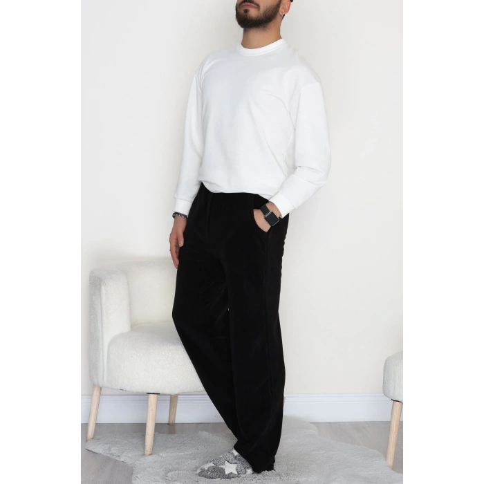 Cepli Polar Erkek Pijama Altı Siyah - 42736.1049.