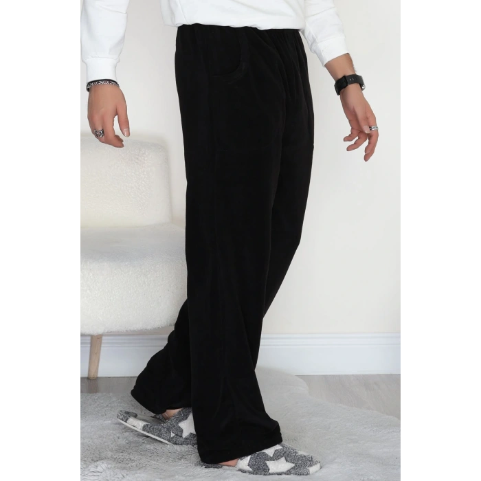 Cepli Polar Erkek Pijama Altı Siyah - 42736.1049.