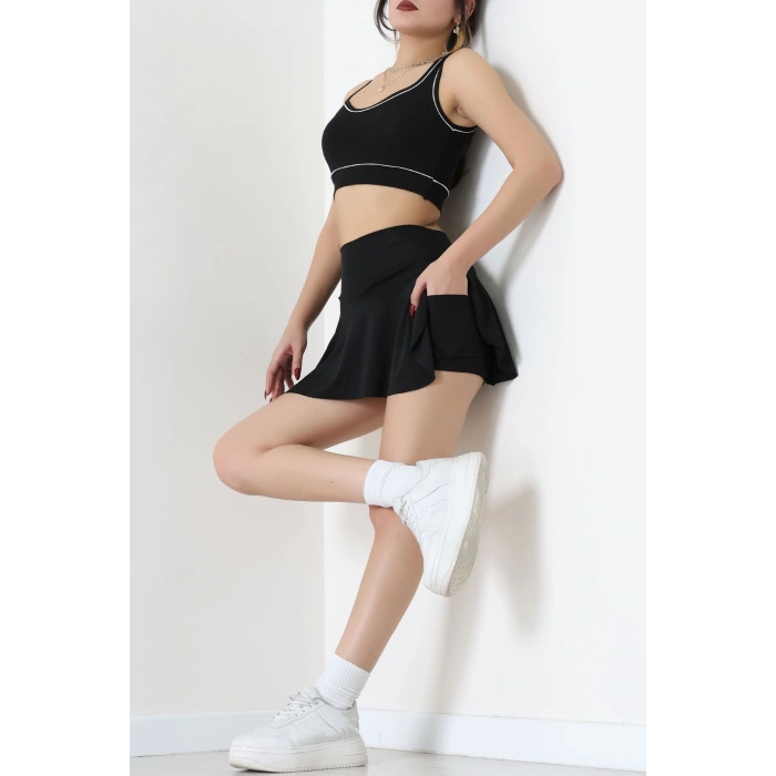 Cepli Şort Etek Siyah - 8010.125.