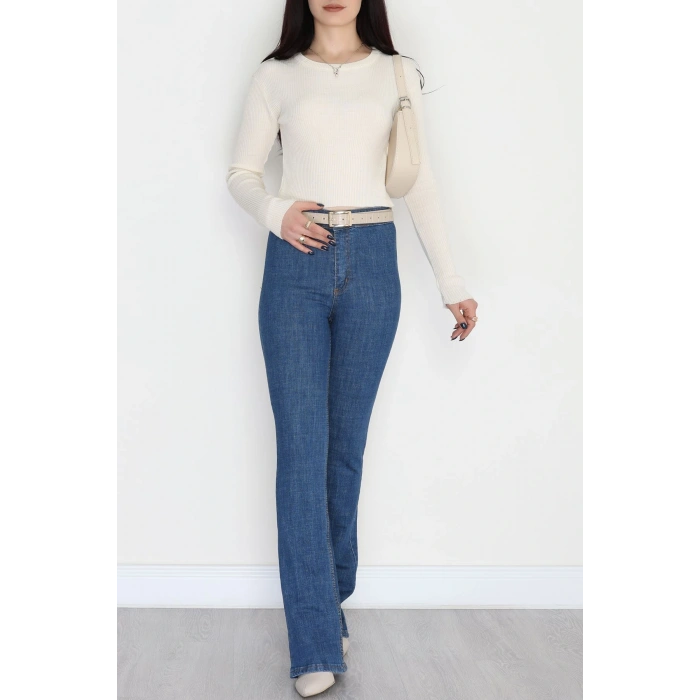 Cepsiz İspanyol Kot Pantolon Mavi - 800113.1431.