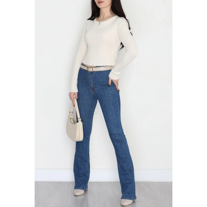 Cepsiz İspanyol Kot Pantolon Mavi - 800113.1431.