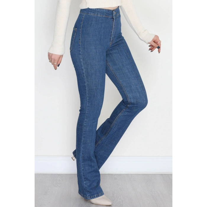 Cepsiz İspanyol Kot Pantolon Mavi - 800113.1431.