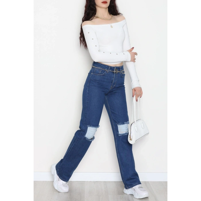 Cepsiz Pensli Palazzo Kot Pantolon Koyumavi - 31601.1184.