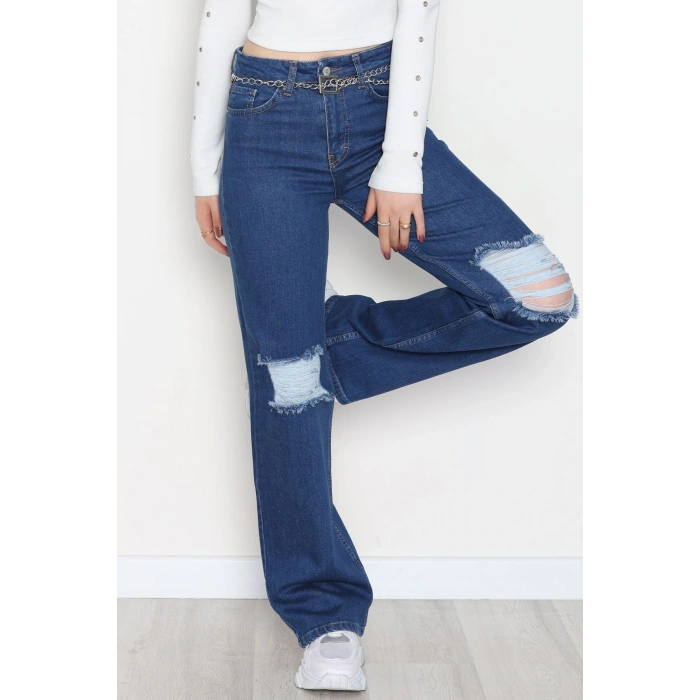 Cepsiz Pensli Palazzo Kot Pantolon Koyumavi - 31601.1184.