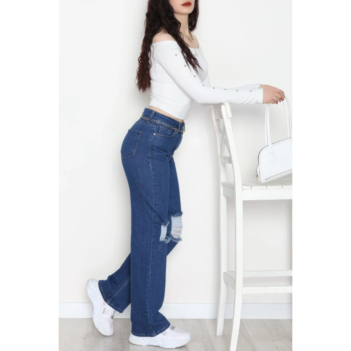 Cepsiz Pensli Palazzo Kot Pantolon Koyumavi - 31601.1184.