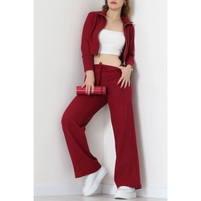 Çift Fermuarlı Selanik İkili Takım Bordo - 42640.1567.