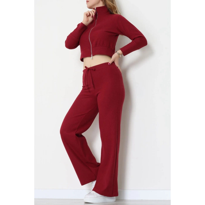 Çift Fermuarlı Selanik İkili Takım Bordo - 42640.1567.