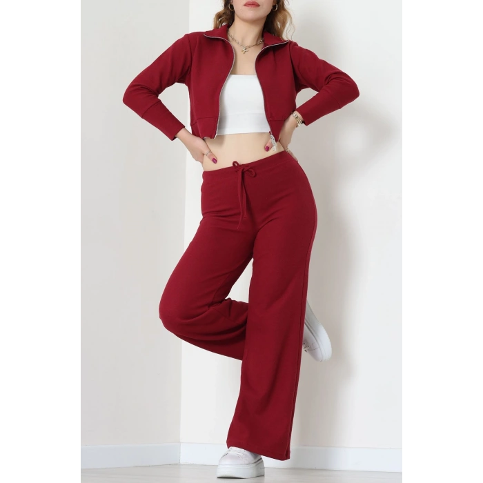 Çift Fermuarlı Selanik İkili Takım Bordo - 42640.1567.