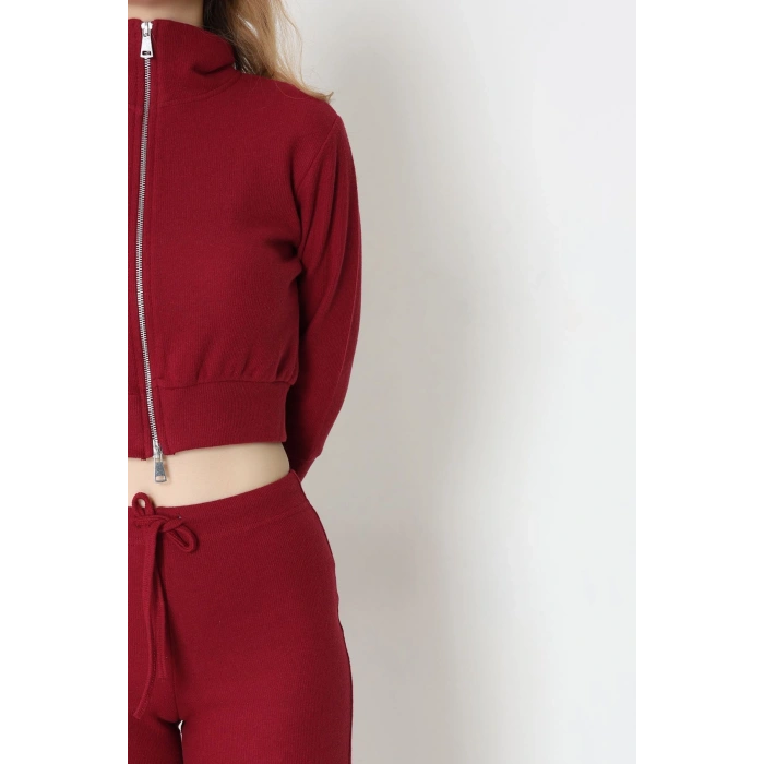 Çift Fermuarlı Selanik İkili Takım Bordo - 42640.1567.