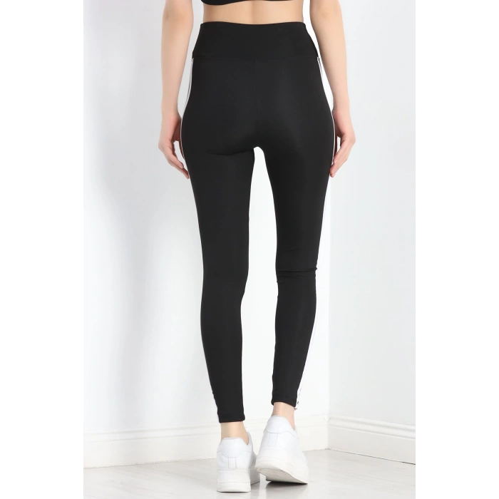 Çift Şeritli Dalgıç Tayt Siyah - 50067.1098.