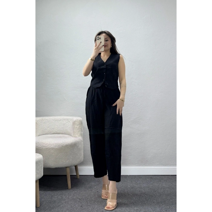 Çilek Yelekli Takım Siyah - 031.2153.